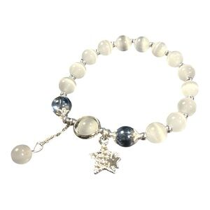 Celestial Moonstone and Star Charm Bracelet